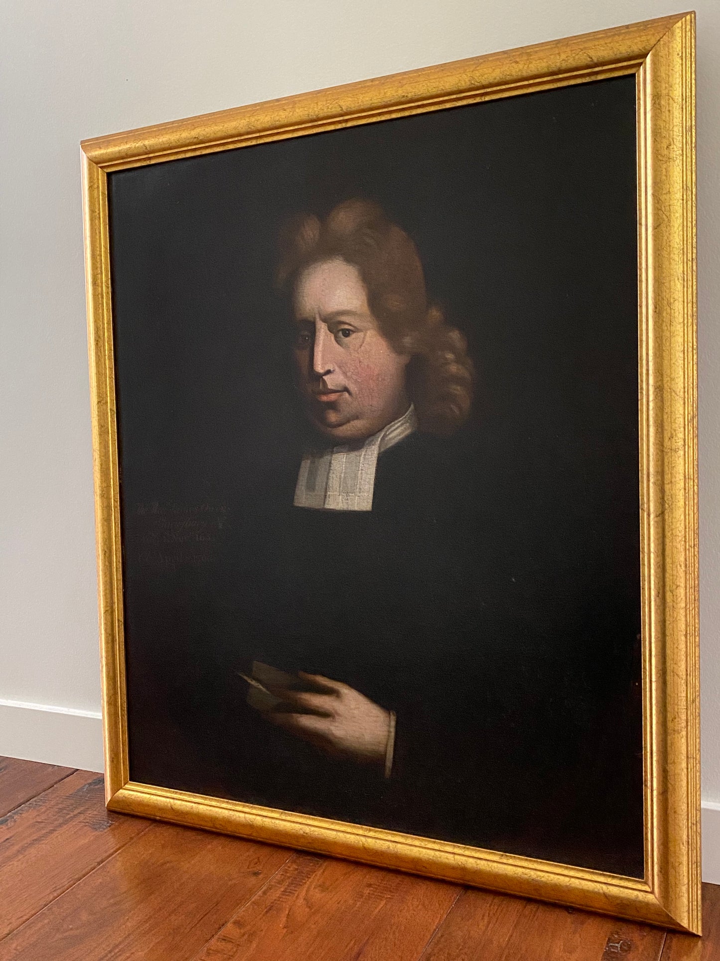 1706 JAMES OWEN [1654-1706]. Original Painting of an Important Welsh, Presbyterian, Puritan Divine and Author.