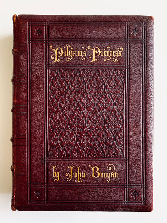 1857 JOHN BUNYAN. Pilgrim's Progress in Finest Divinity Calf w/Gauffered Foredges. Lovely!