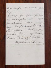 Load image into Gallery viewer, 1855 HORATIUS BONAR. Superb Letter re: A Forced Sabbatical for Pastoral Burnout.