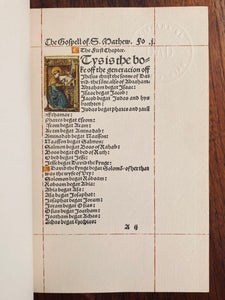 1526 WILLIAM TYNDALE. Superb Full Color Facsimile on Hand-Laid Paper and in Fine, Calf Binding!