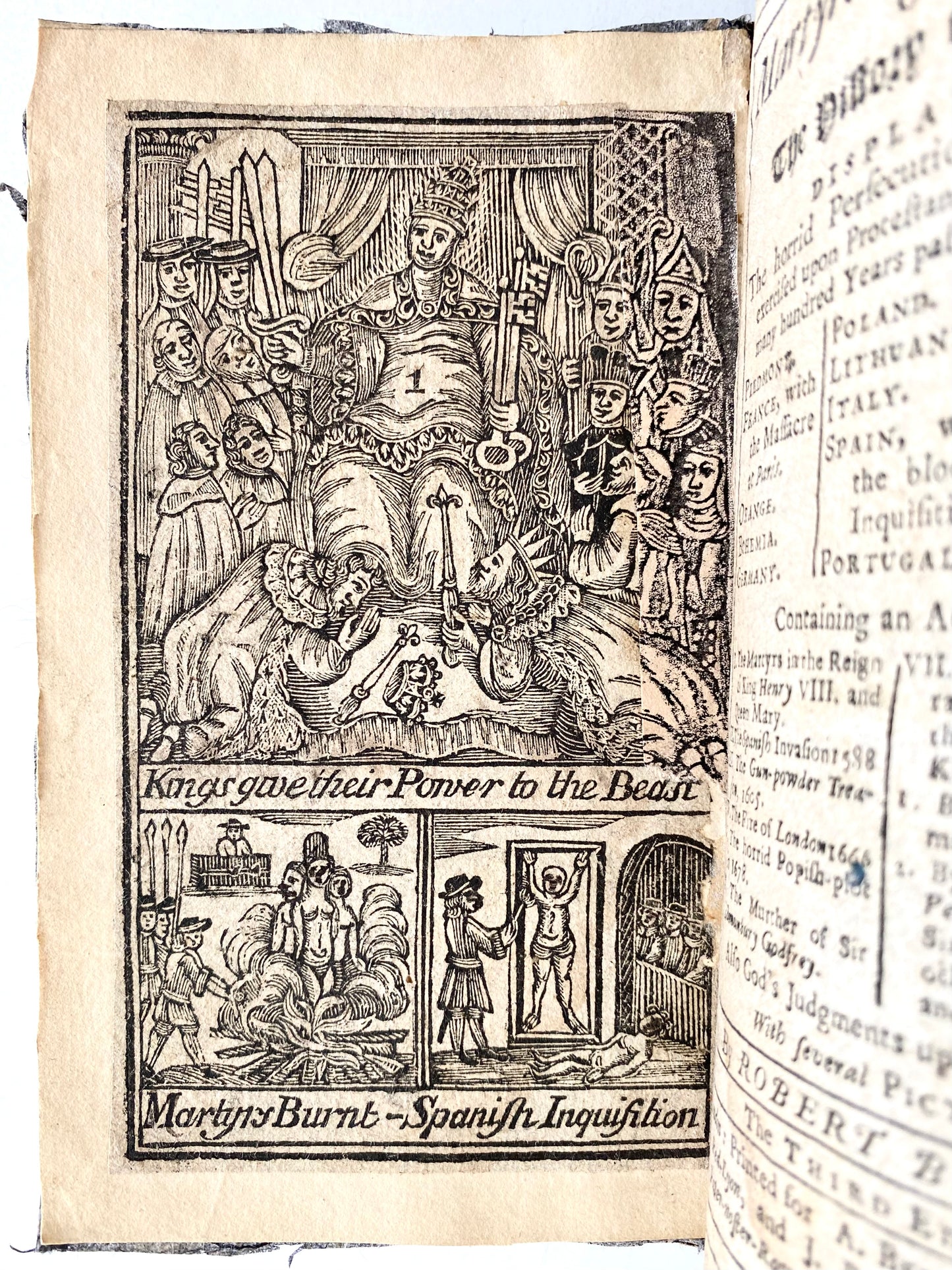 1729 MARTYRS IN THE FLAMES. Rare Illustrated Martyrology by Nathaniel Crouch