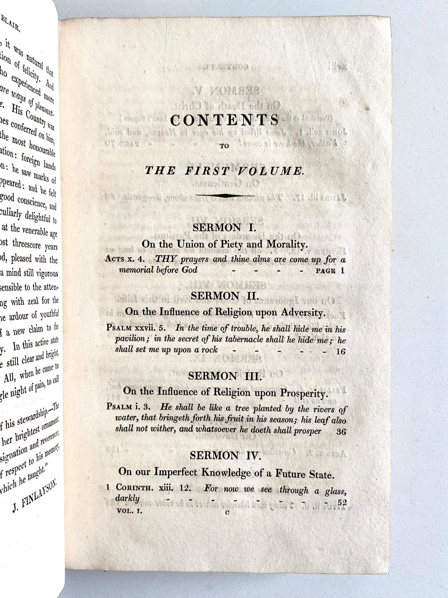 1816 HUGH BLAIR. Sermons from University of Edinburgh. Four Full Leather Volumes