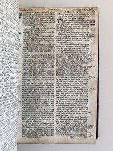 1735 HOLY BIBLE. Fine Scottish Tree Calf John Baskett Two Volume Bible w/Scottish Psalms