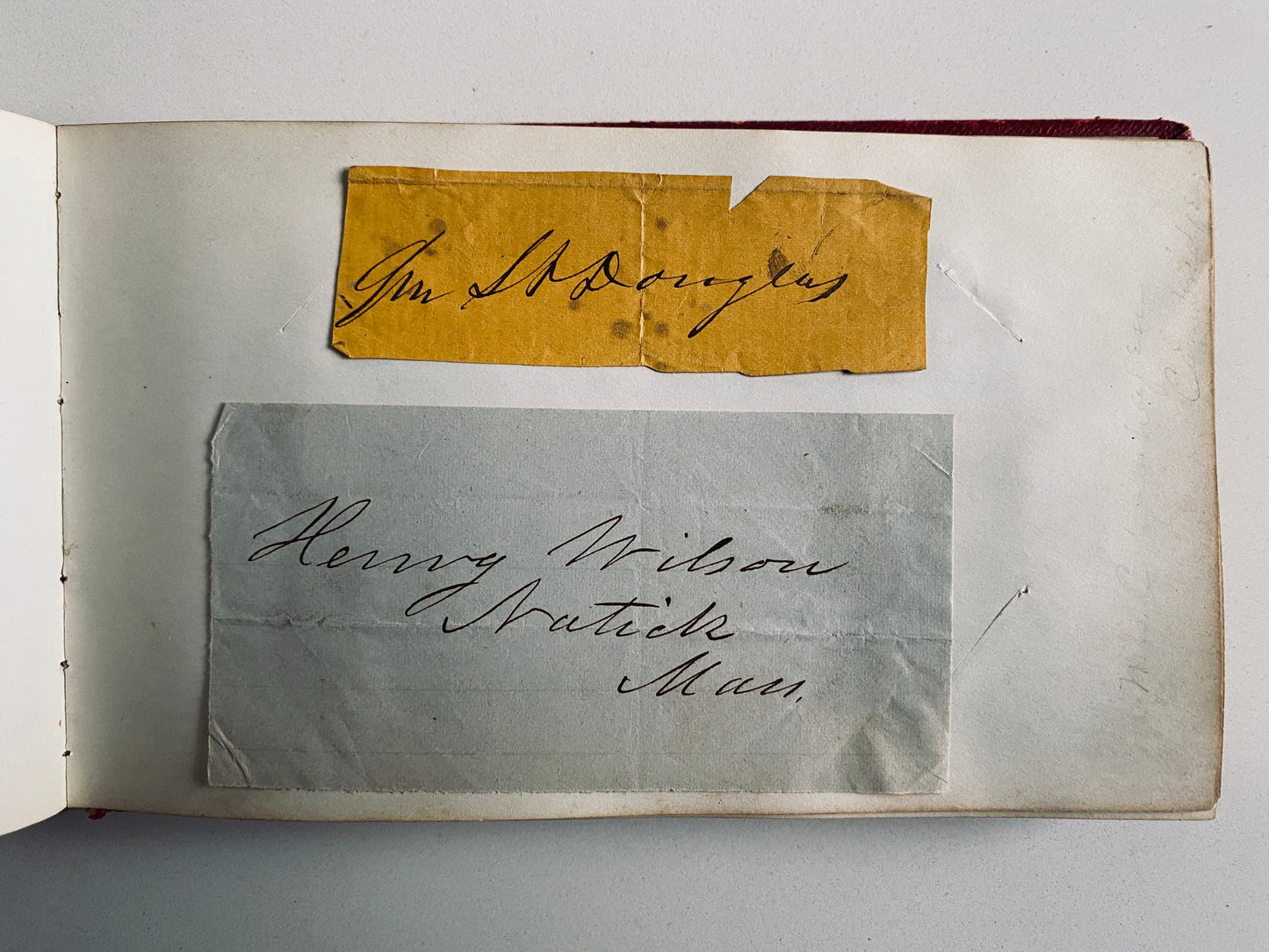 1854 AUTOGRAPH ALBUM. Harriet Beecher Stowe, William Lloyd Garrison, Stephen A. Douglas, &c