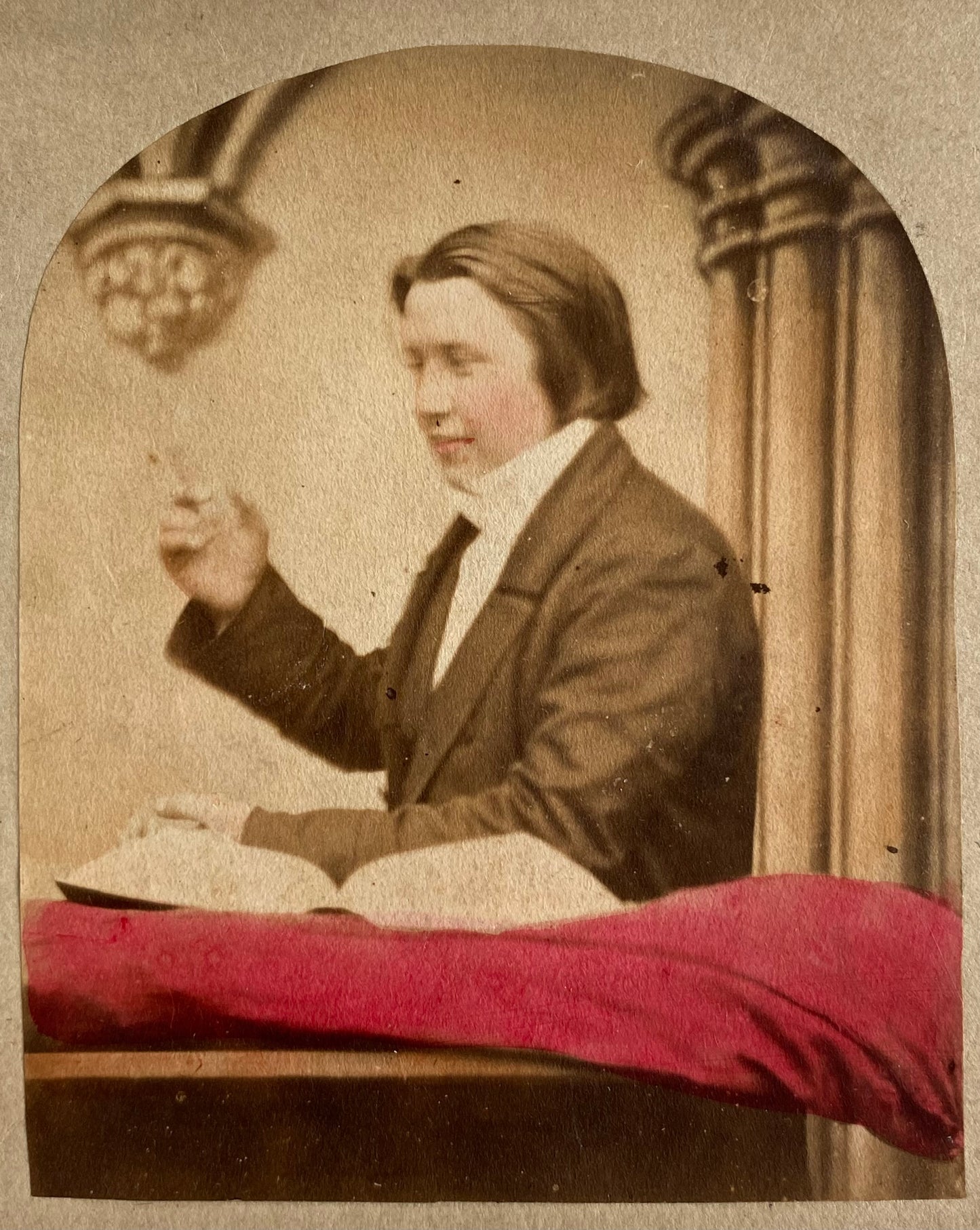 1857 C. H. SPURGEON. Beautifully Preserved, Hand-Painted Stereoview of a Very Young Spurgeon!