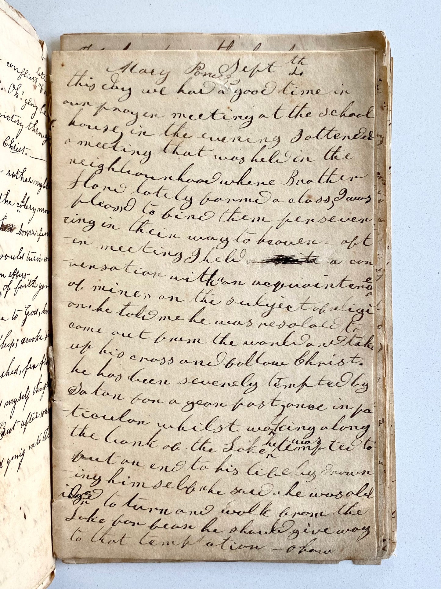 1832-33 SECOND GREAT AWAKENING. 180+pp Manuscript Diary from the Troy Conference of Methodists. Superb!