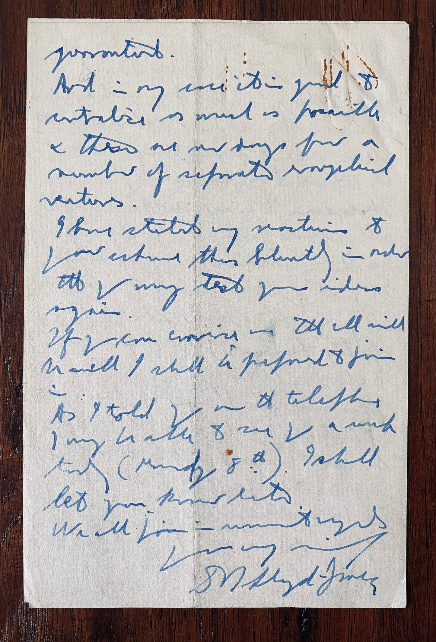 1943 D. MARTYN LLOYD-JONES. 4pp Autograph Letter