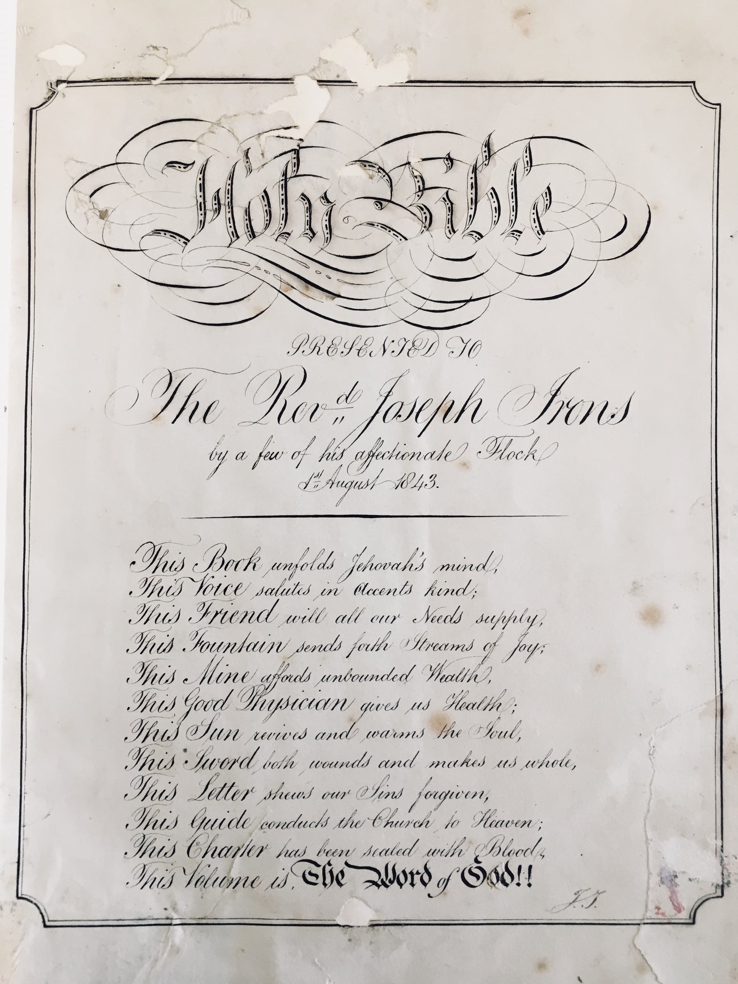 b.1785 JOSEPH IRONS. Friend of John Newton, One of Spurgeon's Favorite Hymnists. His Pulpit Bible!