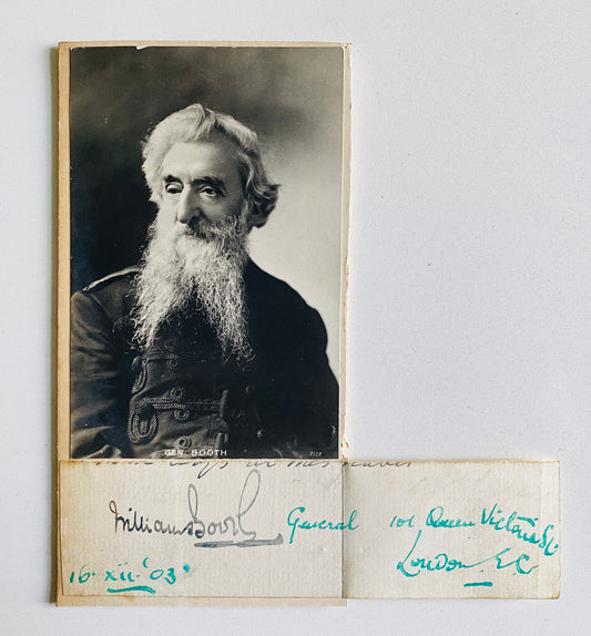 1903 GENERAL WILLIAM BOOTH. Bold Autograph and Photograph Ready to Frame.