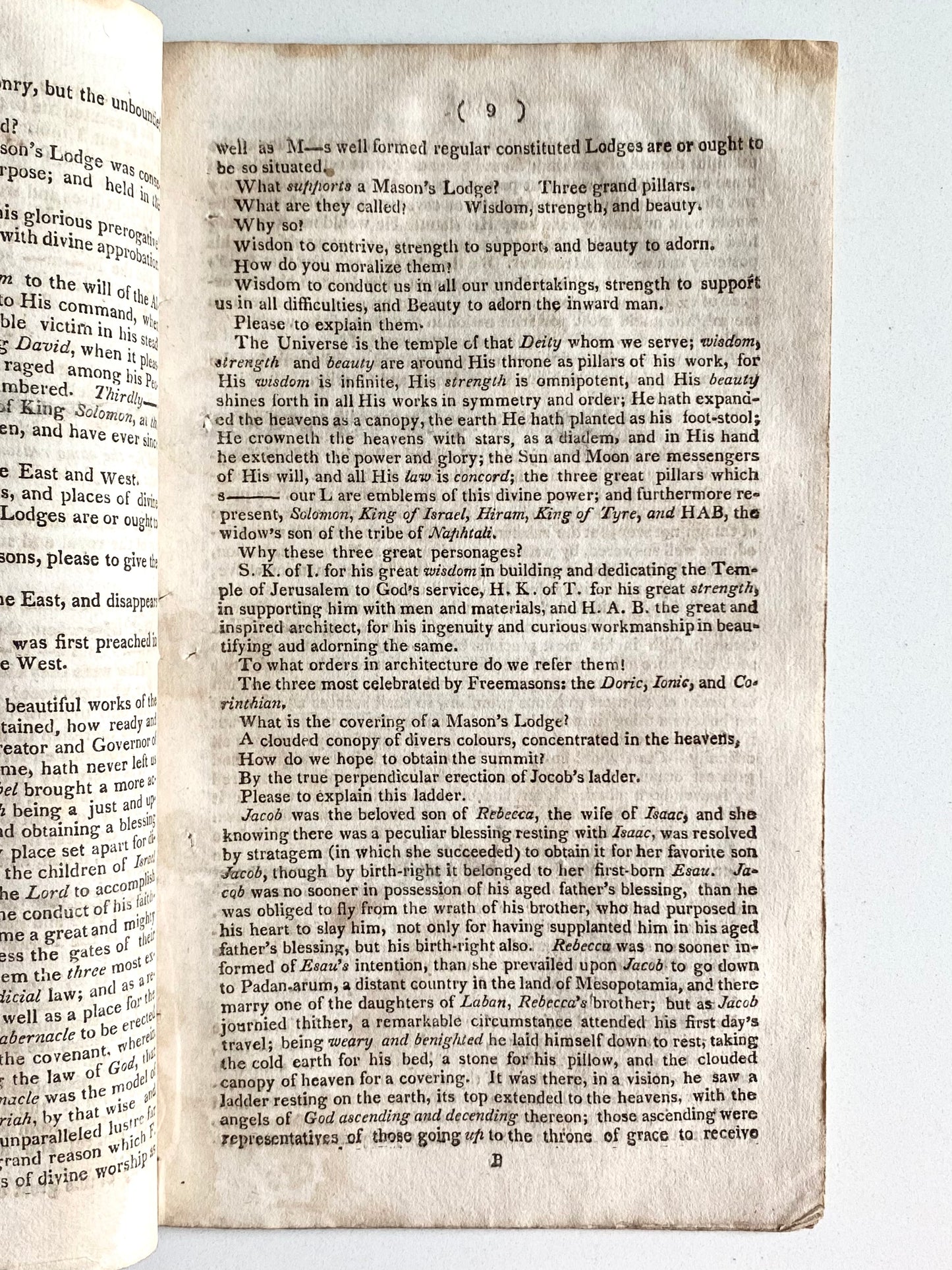 1812 JOHN A. ROHR. Free Mason's Instructor; Or, Lectures on the First Three Degrees of Masonry.