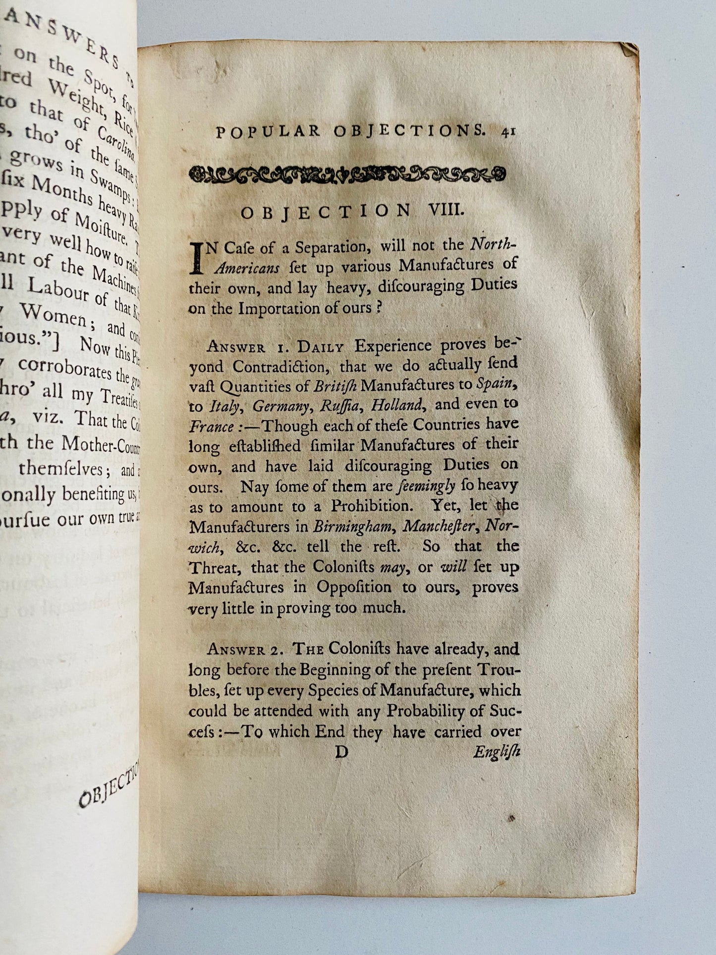 1776 JOSIAH TUCKER. Just Give the Americans the Country & Be Done with It! Benjamin Franklin Interest.