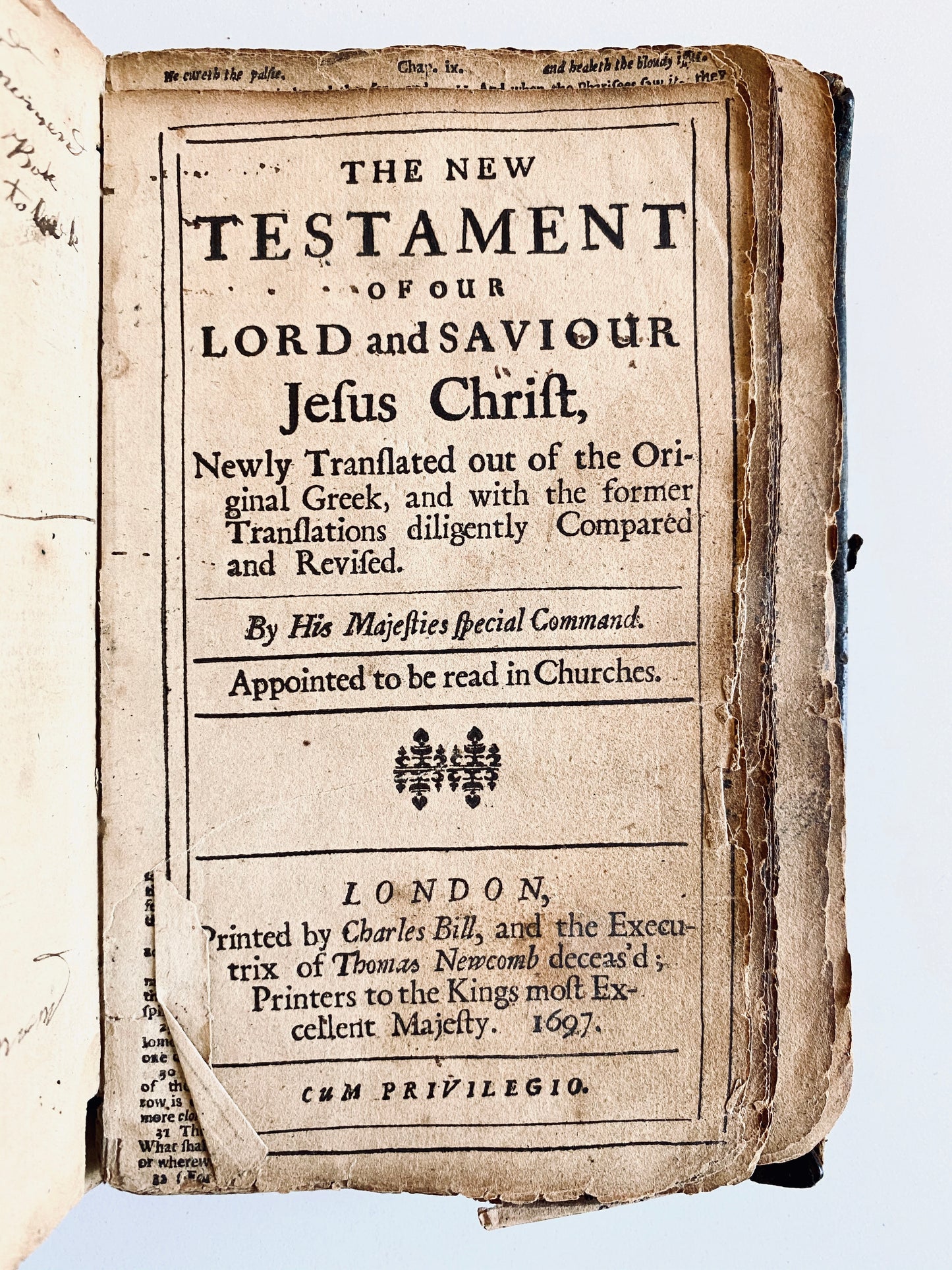 1697 BAY PSALM BOOK. 1697 American Provenance Bible w/ Bay Psalm Book. Poor, but Worth Preserving!