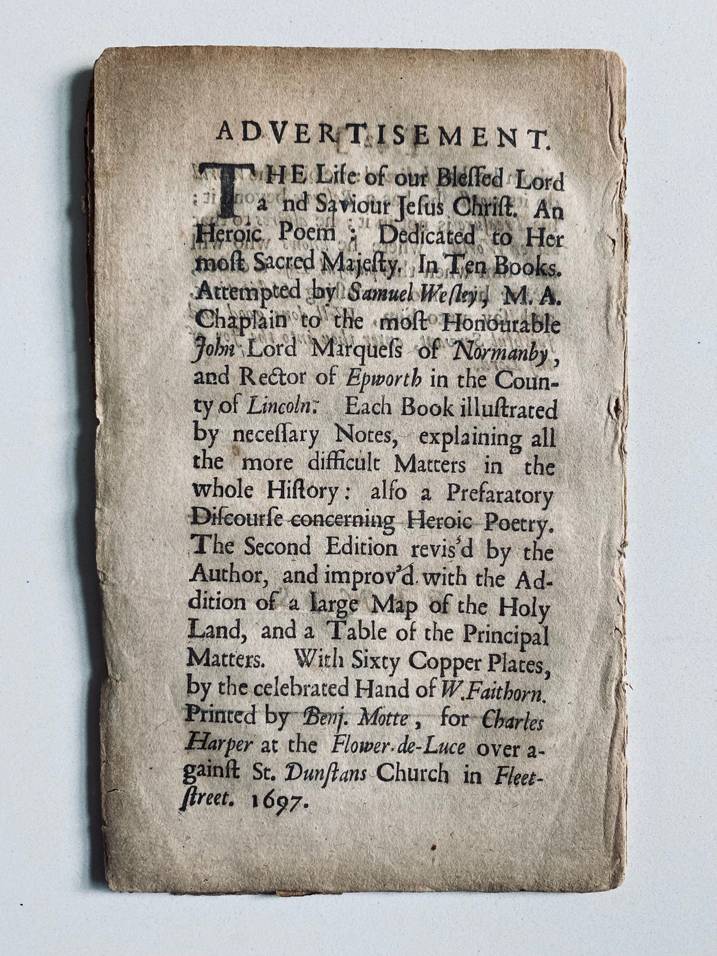 1698 SAMUEL WESLEY. Who Will Stand Against the Workers of Iniquity. RARE!