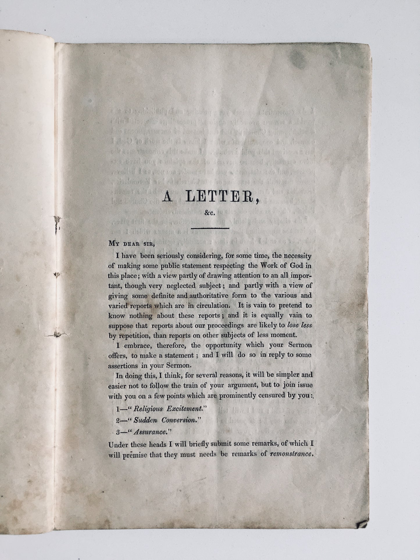 1851 WILLIAM HASLAM. Religious Excitement. Rare Revival of 1851 Leading to Keswick Movement