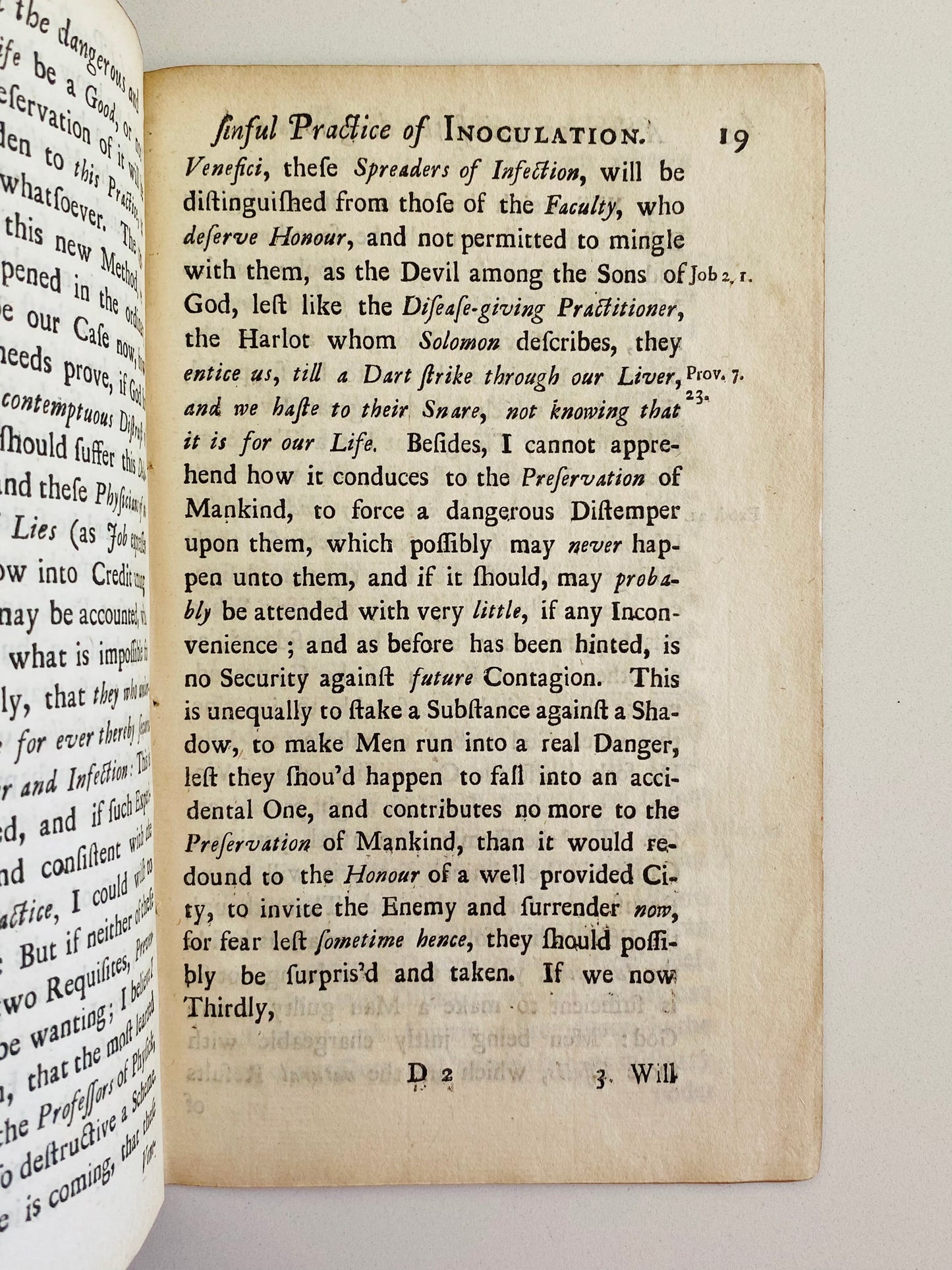 1722 EDMUND MASSEY. Sermon against the Dangerous and Sinful Practice of Inoculation. Scarce on Vaccinations!