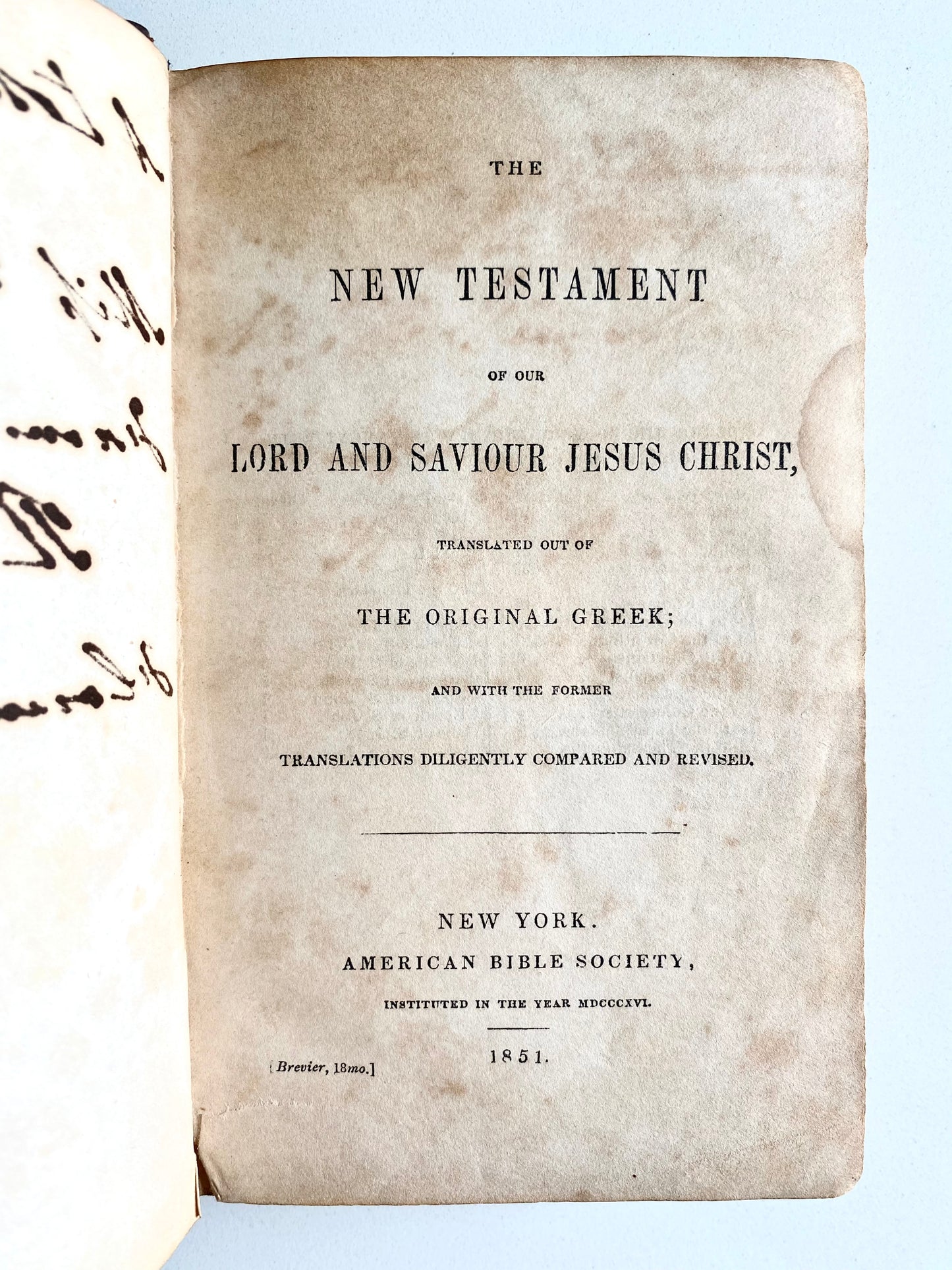 1851 HOLY BIBLE. Presented by the Governor of Alabama - Civil War - Plantation Owner.