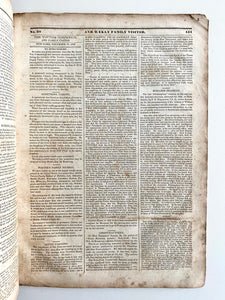 1832 YOUTH'S COMPANION. Slavery, Eternal Life Society, Dueling, Cholera, John James Audubon, &c.