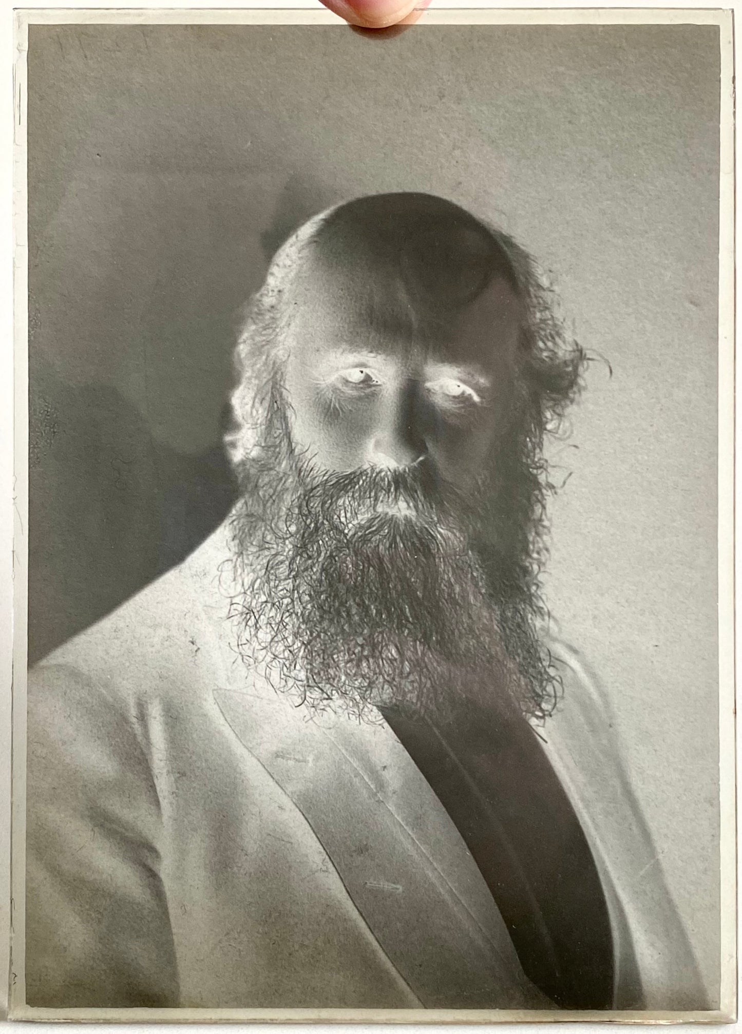 190l JOHN ALEXANDER DOWIE. Original Glass Negative and Two Photographs of Faith Healer & Founder of Zion, Illinois.