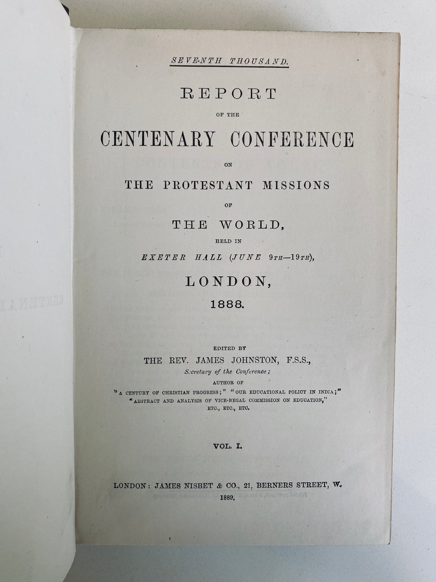 1889 J HUDSON TAYLOR &c. Report of the London Missionary Conference. Two Volumes. RARE!