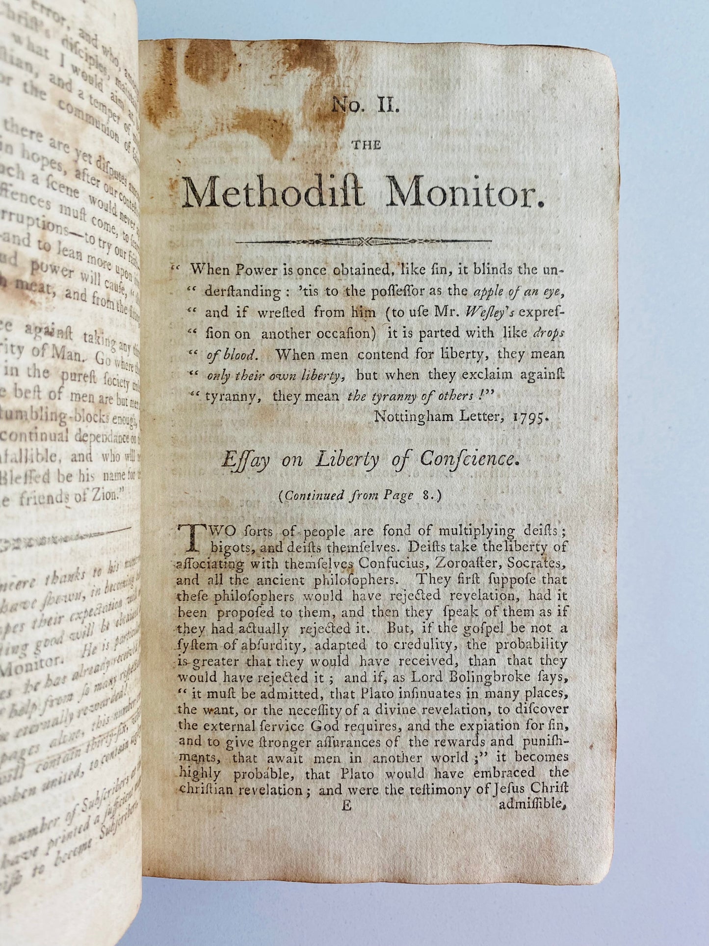 1796 METHODIST REVIVAL. The Methodist Monitor. Important Methodist Revivalist Periodical.