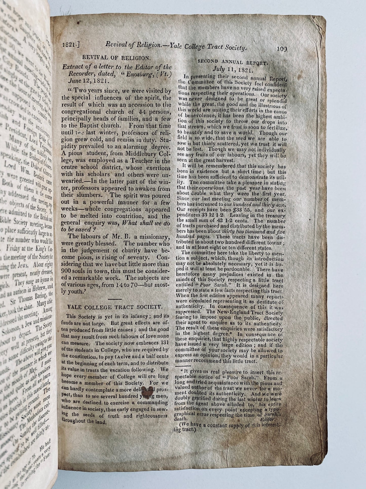 1821. Religious Intelligencer and Revivalist. Great Awakening, Adoniram Judson, Jewish Missions, &c.