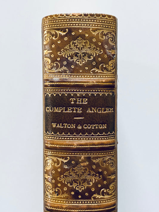 1824 IZAAK WALTON. Finely Illustrated "Complete Angler" in a Stunning Riviere Mottled Calf Binding.