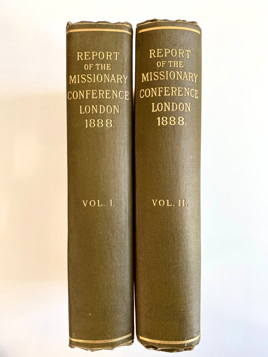 1889 J HUDSON TAYLOR &c. Report of the London Missionary Conference. Two Volumes. RARE!