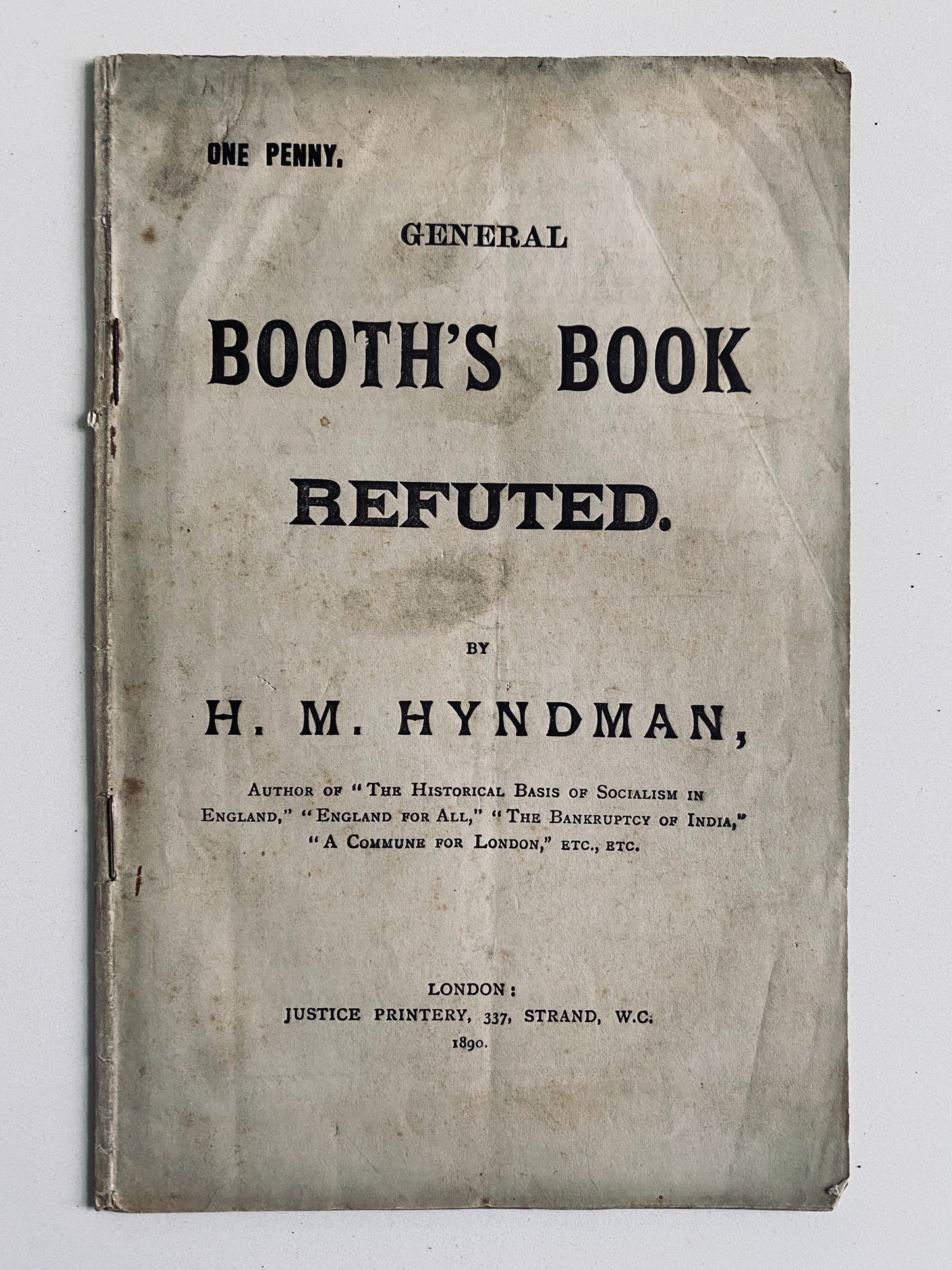 1890 WILLIAM BOOTH. General William Booth's "In Darkest England" Refuted. Very Scarce Salvation Army