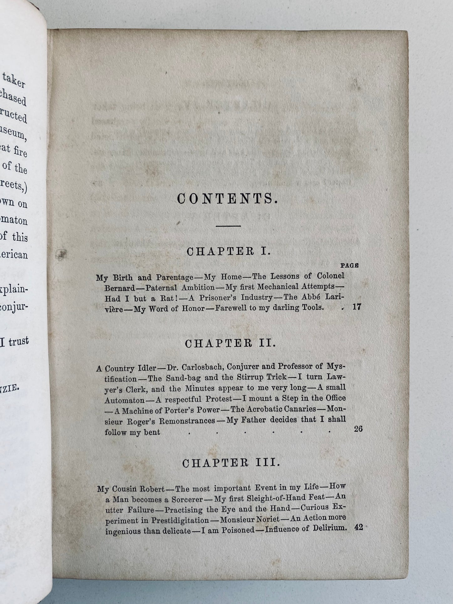 1859 HARRY HOUDINI. Rare Memoirs of Houdini's Namesake, French Conjurer, Robert-Houdin.