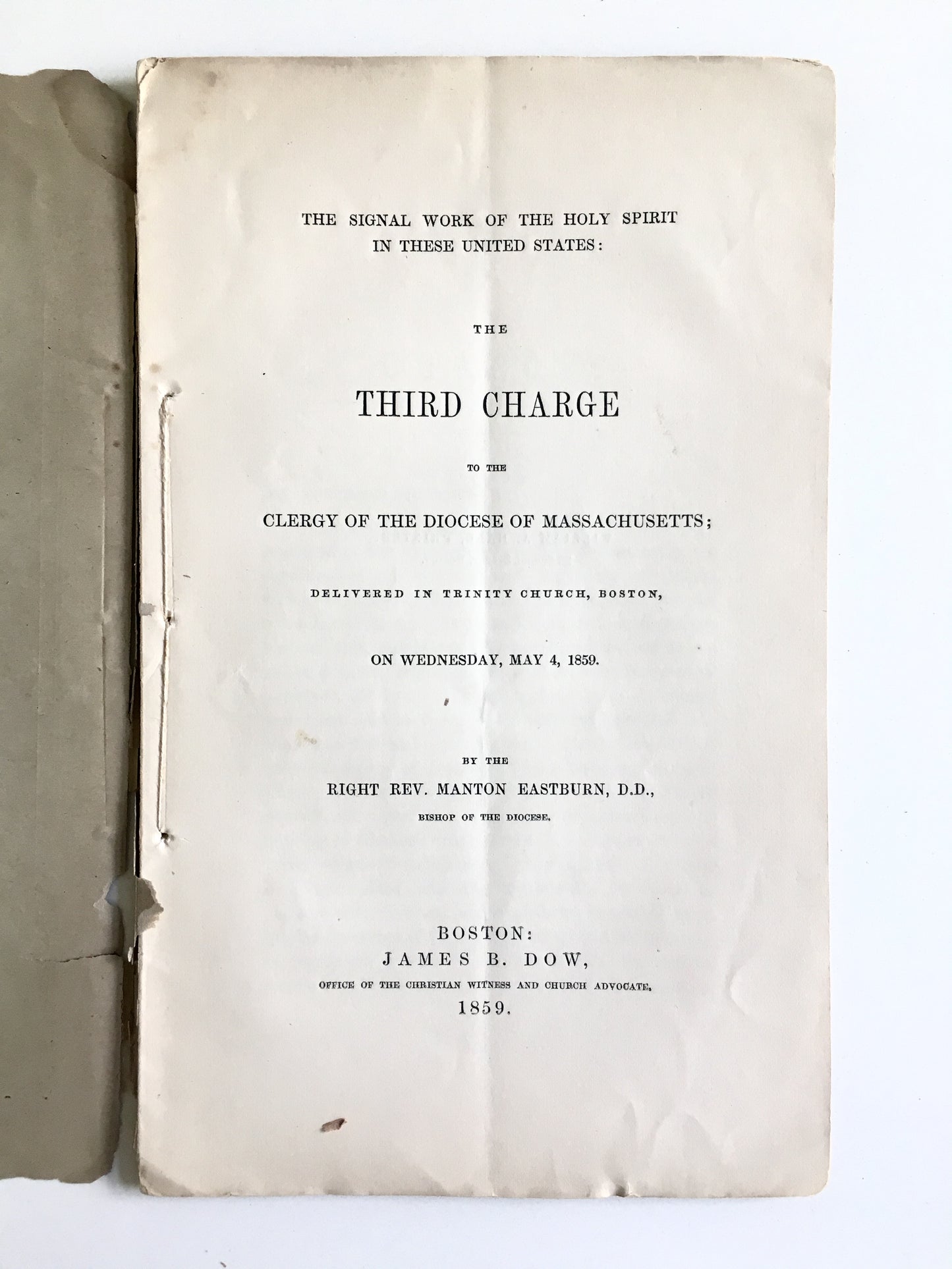 1859 MANTON EASTBURN. The Signal Work of the Holy Spirit in these United States