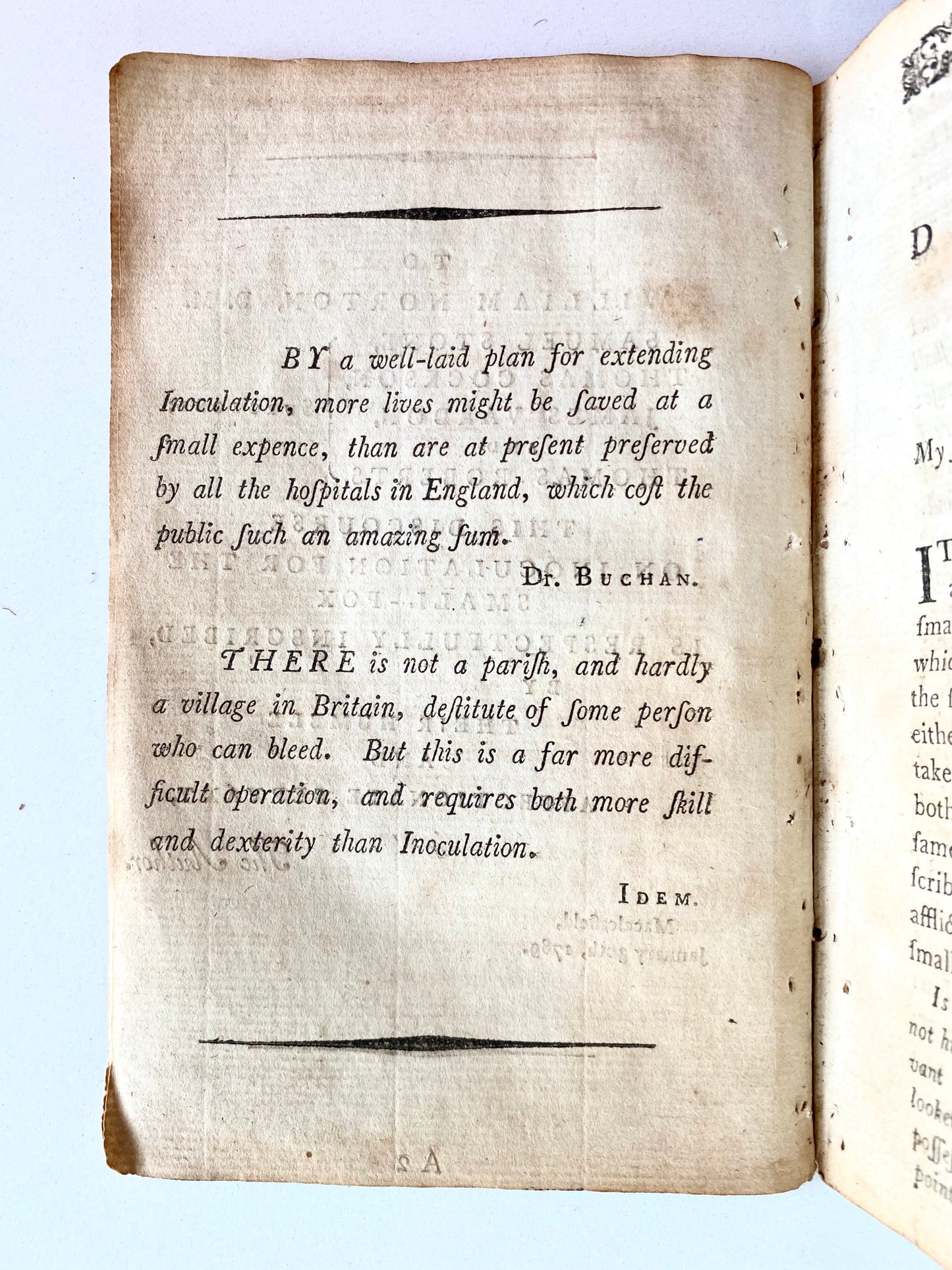 1789 DAVID SIMPSON. The Christian Duty of being Inoculated for Small-Pox. Very Rare!