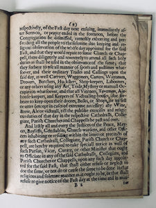 1646 PURITANISM & CIVIL WAR. Observations of the Lord's Day and Fast Days. Very Rare!