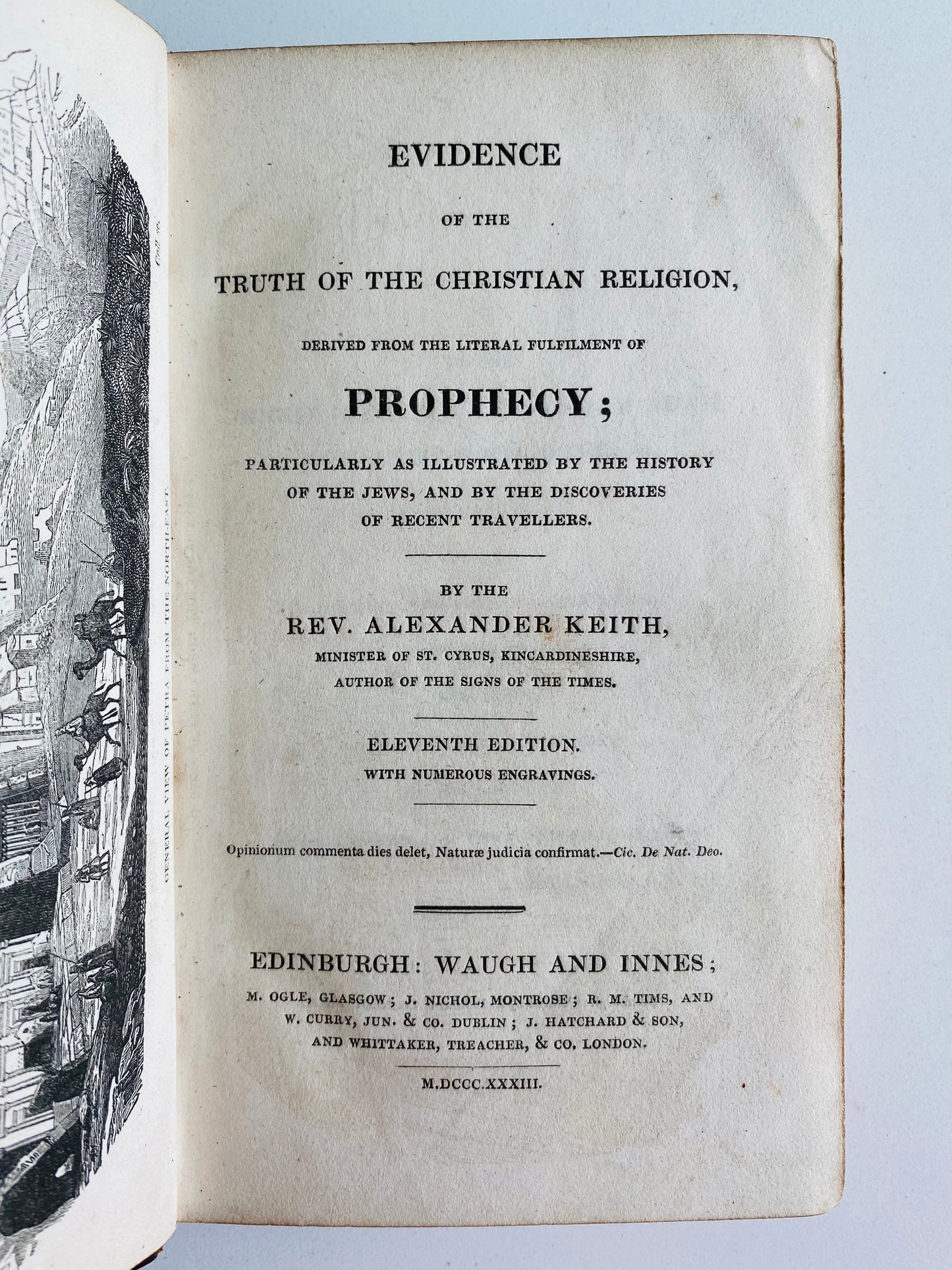 1833 ALEXANDER KEITH. The Literal Fulfillment of Christian Prophecy among the Jews, etc.