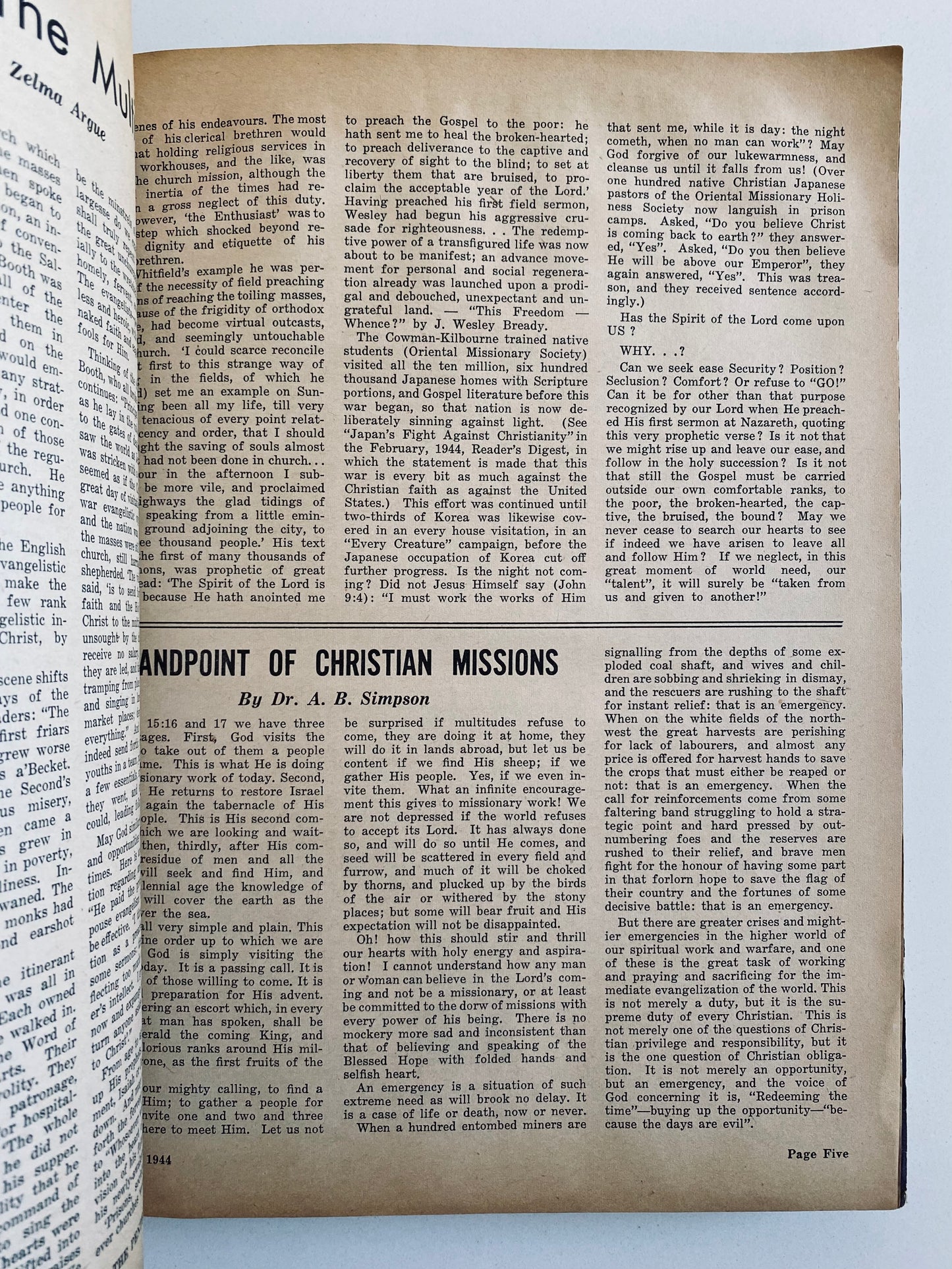 1944 THE PENTECOSTAL TESTIMONY Magazine. Full Year of Important Periodical on Pentecostal Revival, Healings, Miracles, &c.