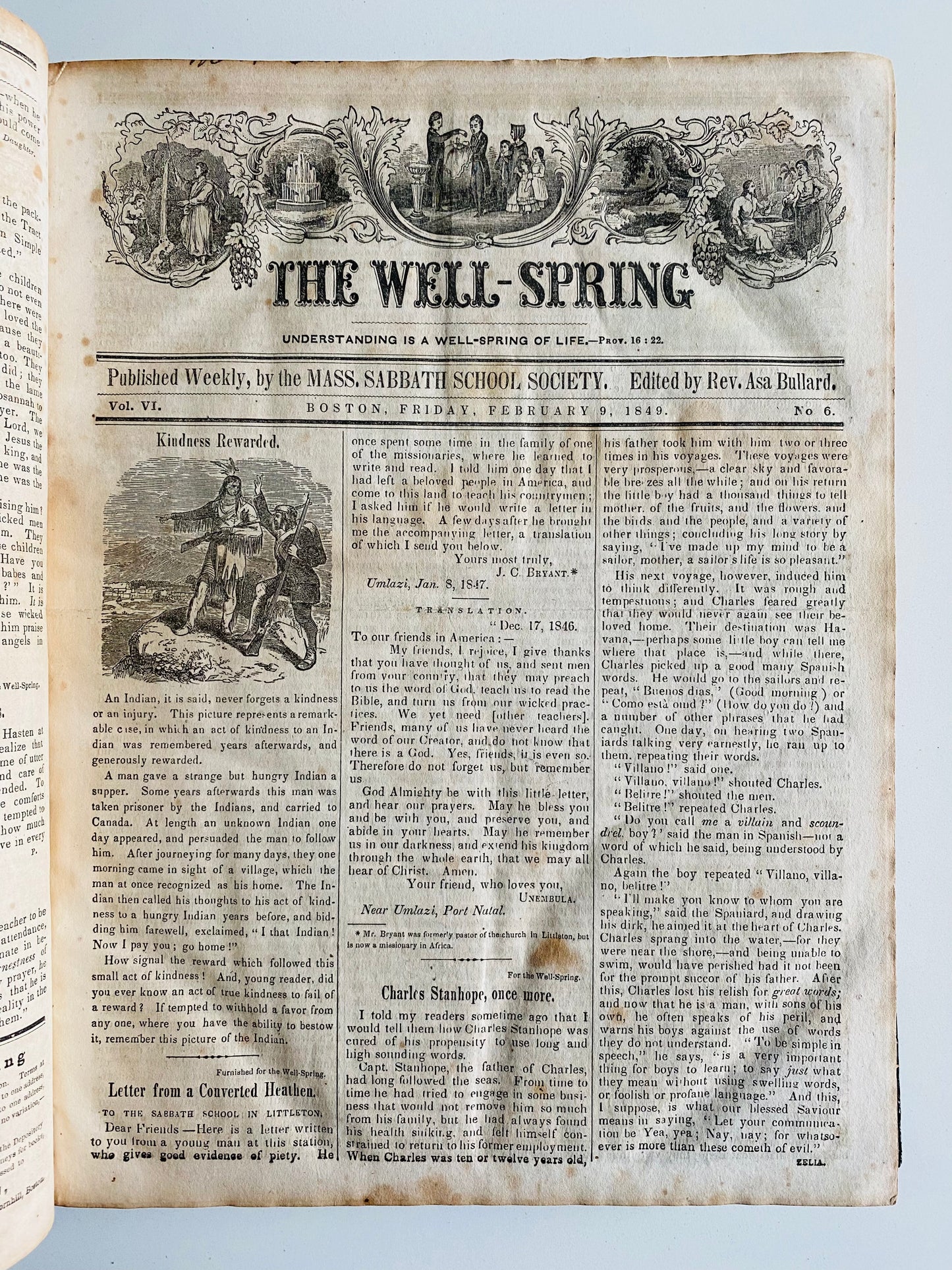 1849-1851 ASA BULLARD. The Well-Spring Magazine. Extensive Juvenile Revival Content &c.