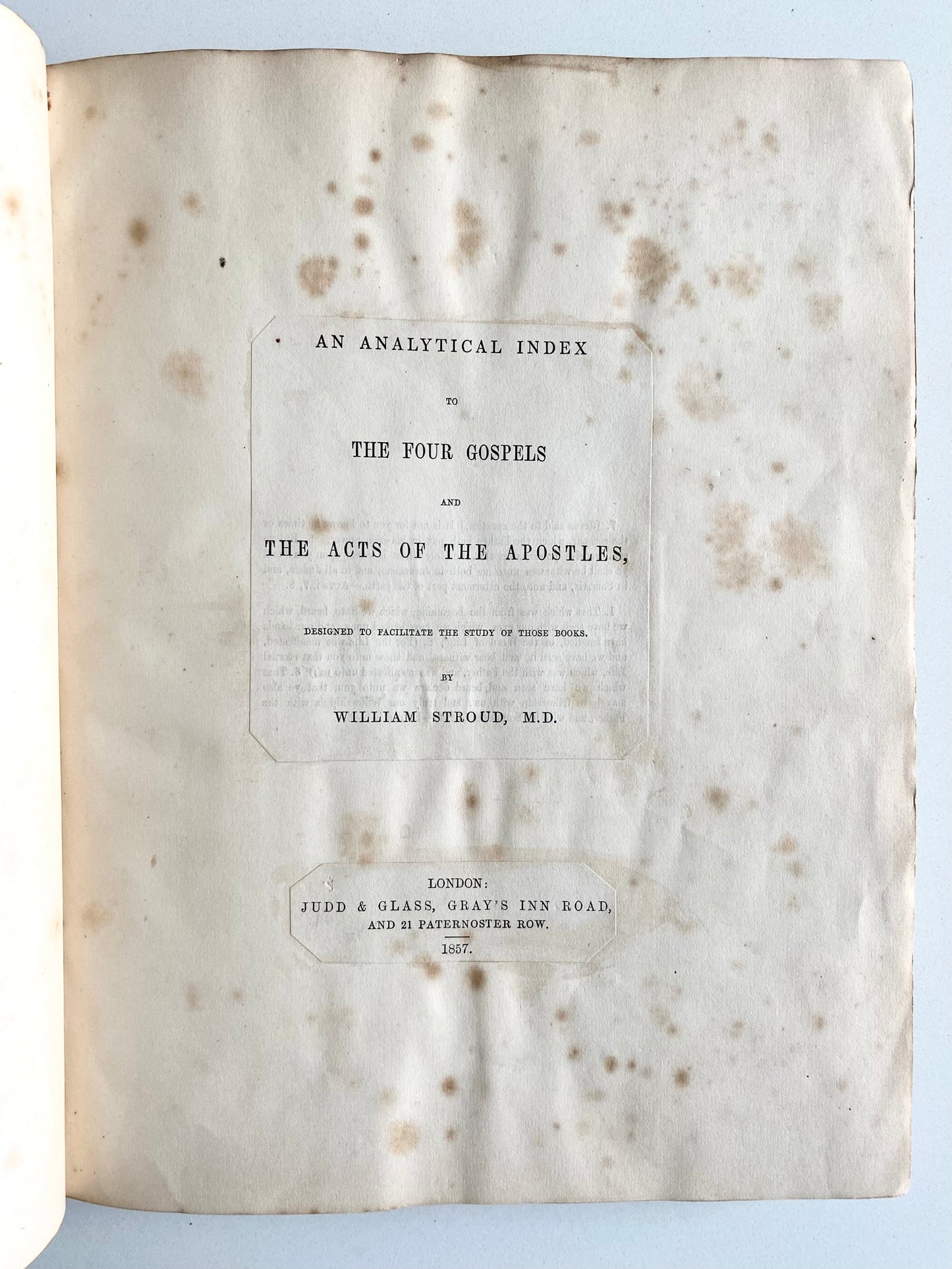 1857 EUNICE BAGSTER. Important MSs Critical Translation of Gospels & Acts by Pioneer Female Commentator!