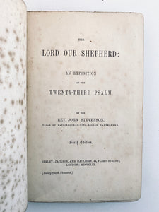 1859 JOHN STEVENSON. Exposition of the Twenty-Third Psalm. Spurgeon Recommended!