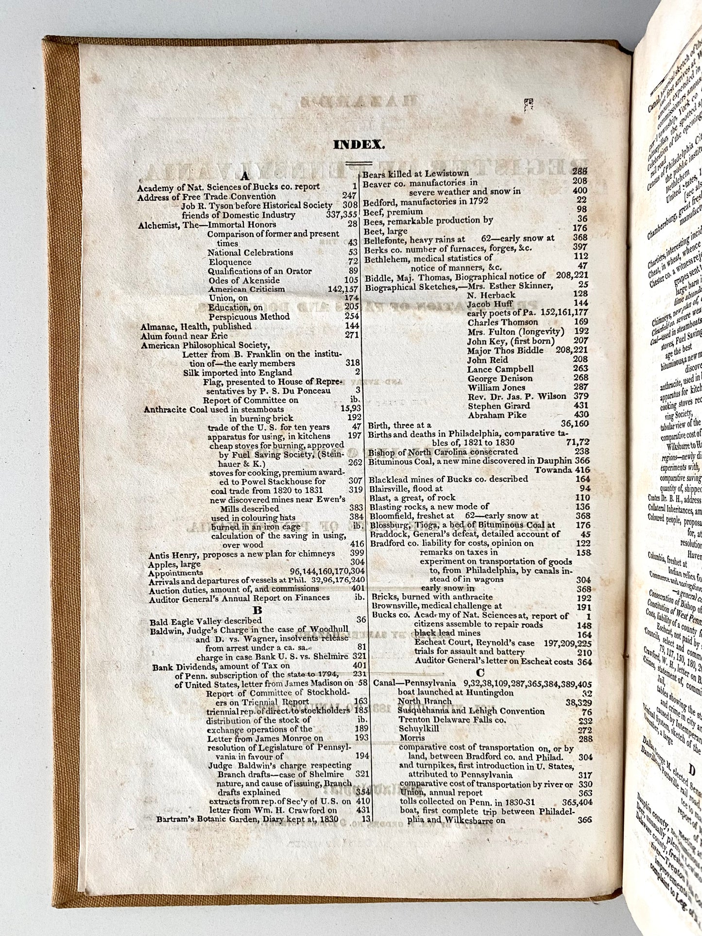 1832 PENNSYLVANIA REGISTER. Slavery, Emigration, William Penn, Colored Persons, Free Trade, &c