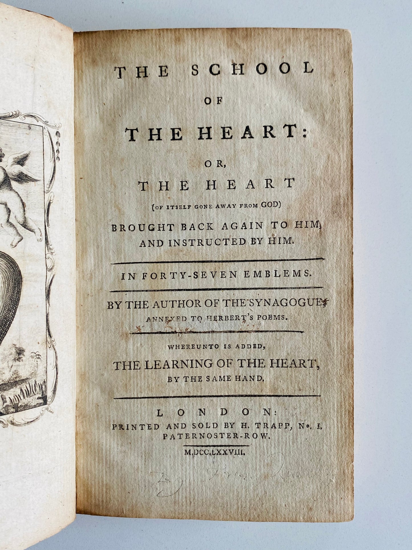 1778 CHRISTOPHER HARVEY. Superbly Illustrated - The School of the Heart and the Heart Instructed.