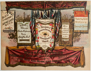 1888 NATIONAL TEMPERANCE UNION. Superbly Lithographed Massachusetts WCTU Image.