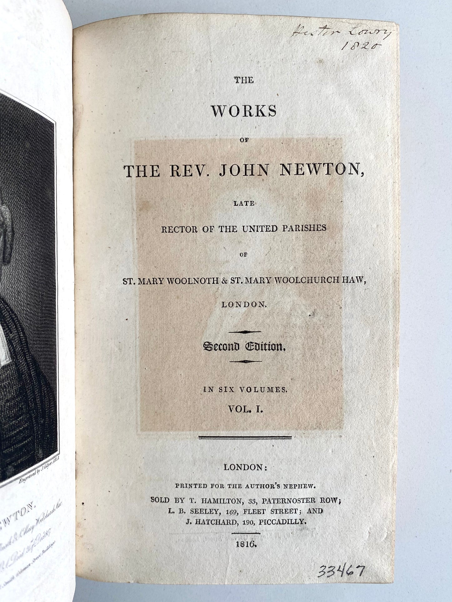 1816 JOHN NEWTON. The Complete Works of John Newton in Six Volumes. Superb Set.