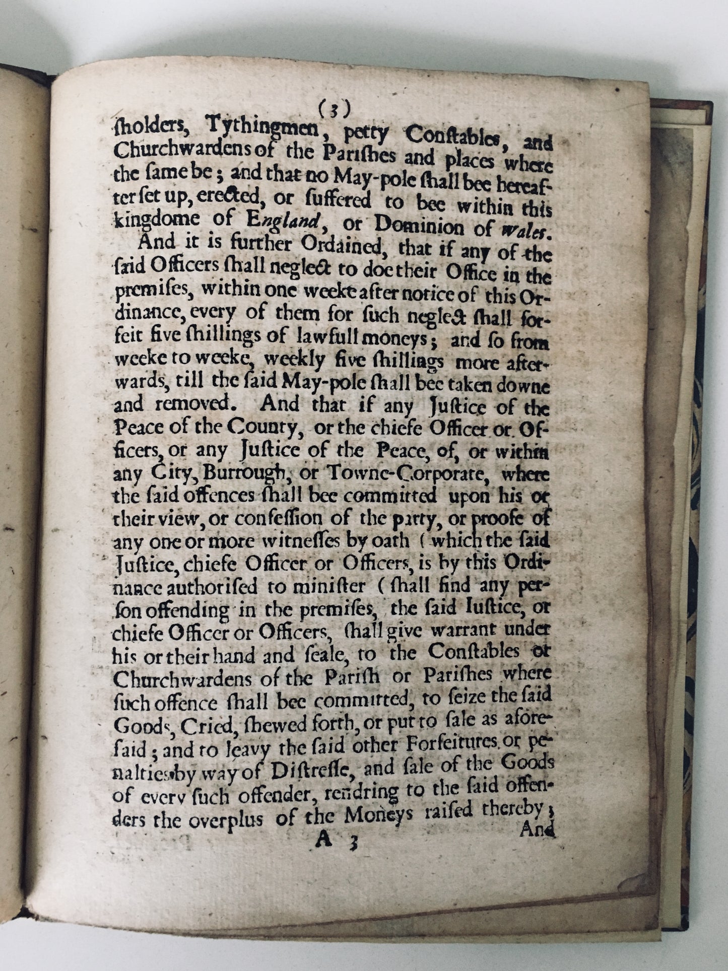 1646 PURITANISM & CIVIL WAR. Observations of the Lord's Day and Fast Days. Very Rare!