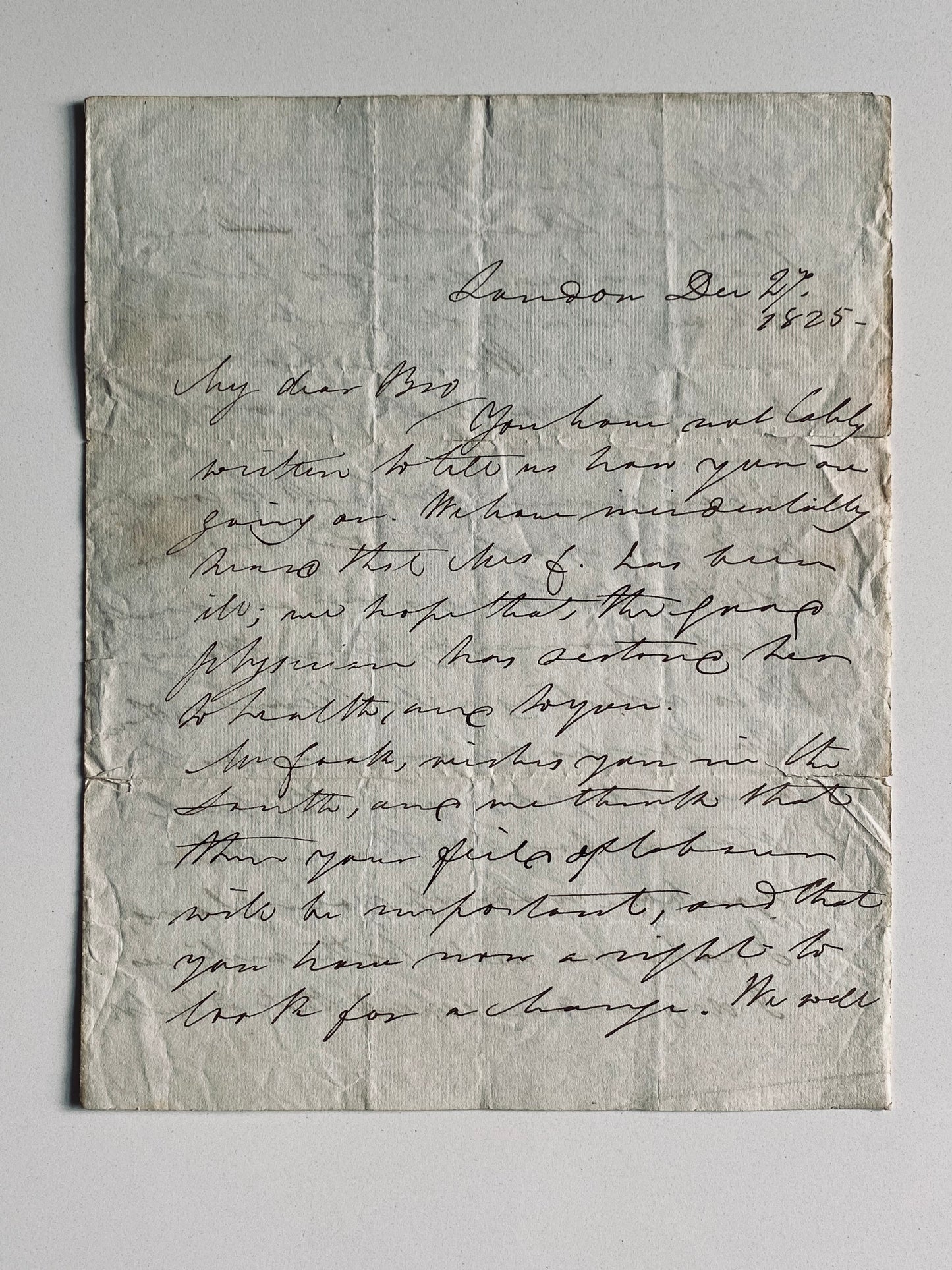 1825 RICHARD WATSON. Autograph Letter as Secretary of Wesleyan Missionary Society to Missionaries in France