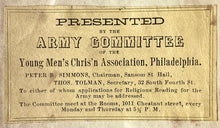 Load image into Gallery viewer, 1862 ARMY COMMITTEE OF THE YMCA. Divine Providence and Remarkable Escapes from Peril. Civil War.