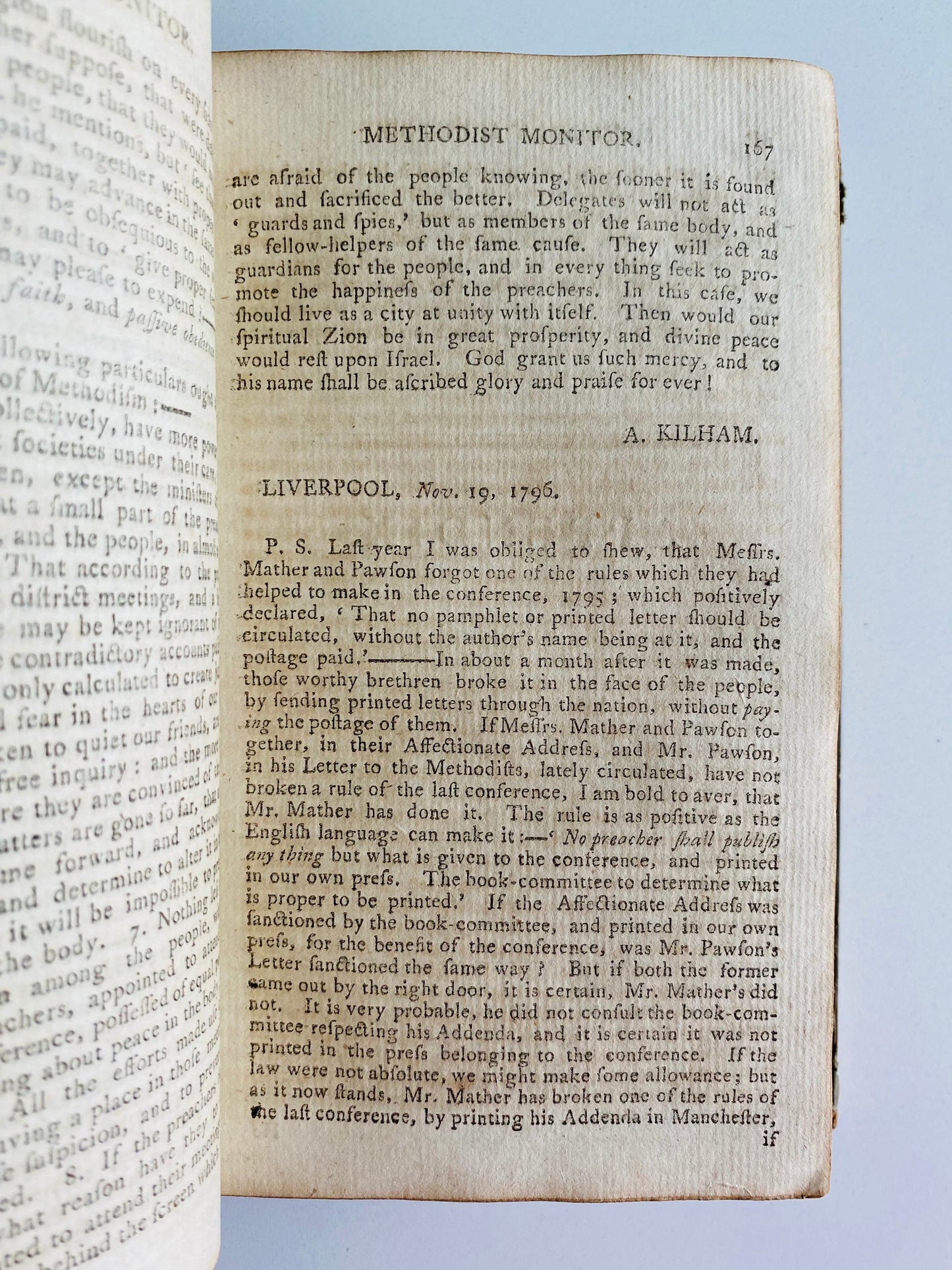 1796 METHODIST REVIVAL. The Methodist Monitor. Important Methodist Revivalist Periodical.