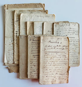 1806-1825 ELISHA D. ANDREWS. 250+ Pages of Manuscript Sermons by Vermont / Michigan Baptist & Revivalist.