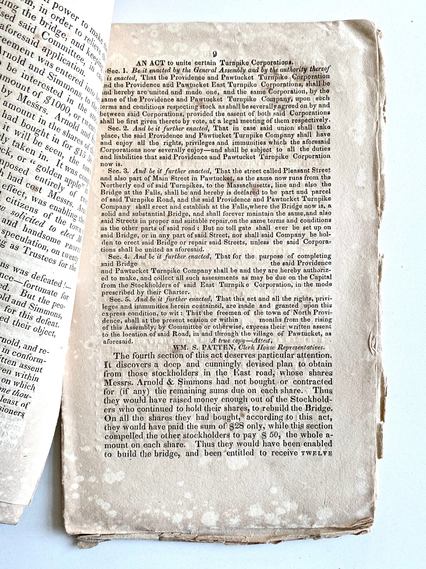 1830 RHODE ISLAND. Rare Pamphlet Accusing Governor Lemuel H. Arnold & Representative Simmons of Insider Trading.