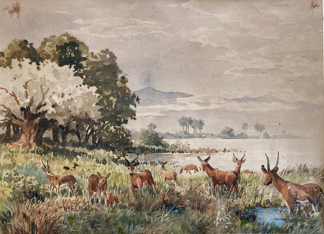 1930 W F P BURTON. Original African Watercolor by Pentecostal Missionary Pioneer and Brother-in-Law to Smith Wigglesworth!