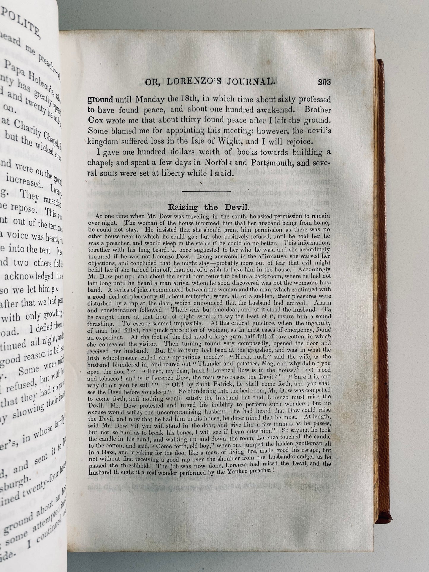 1859 LORENZO DOW. Beautiful Biography of Revivalist, Camp-Meeting Preacher. Cane Ridge, Visions, Dreams, &c.