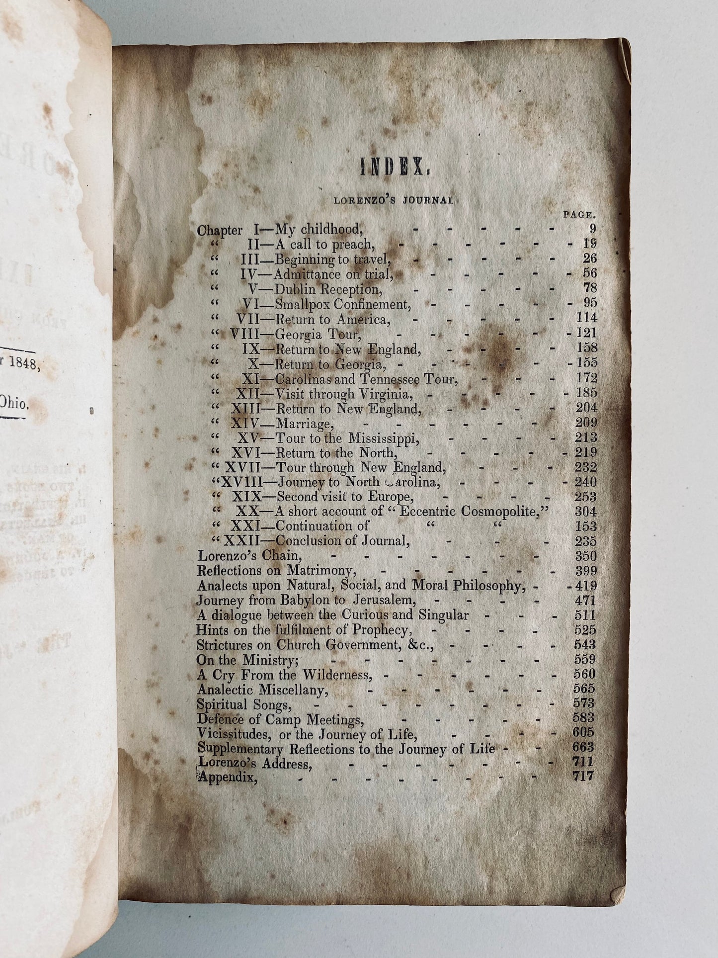 1848 LORENZO DOW. Bio & Writings of Revivalist, Camp-Meeting Preacher. Cane Ridge, Visions, Dreams, &c.